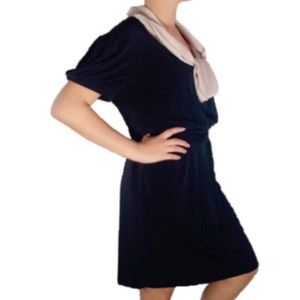 NWT BCBG Paris Little Black Dress Pink Bow Sz L